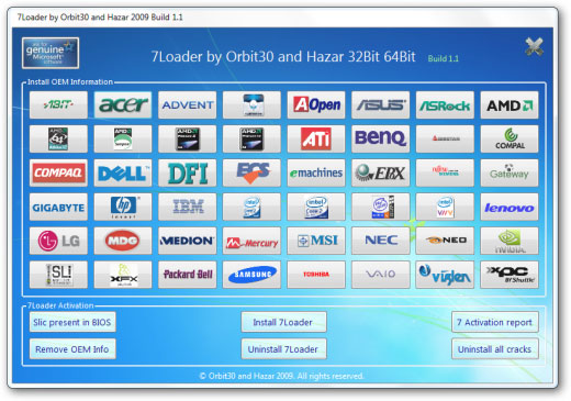 Windows7 Loader By Orbit30 and Hazar 1.5-Win7激活工具英文綠色版 