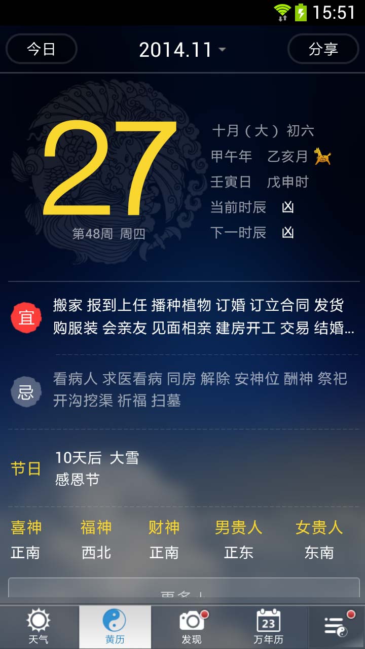 黃歷天氣截圖3