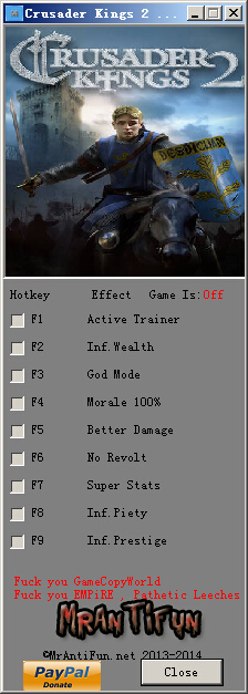 十字軍之王2修改器+8 MrAntiFun版