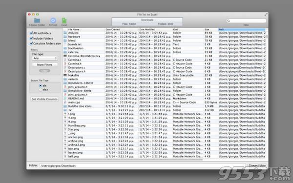 File list to Excel for mac 