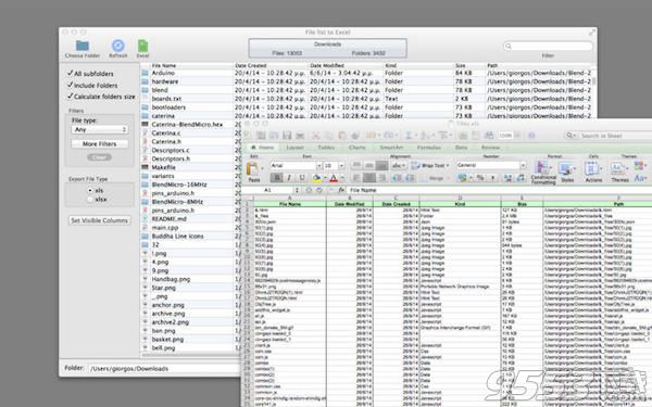 File list to Excel for mac 