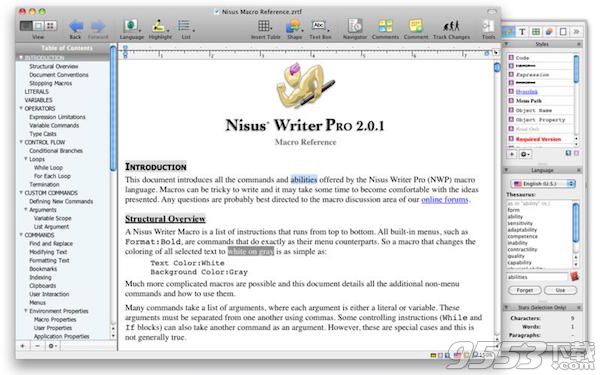 Nisus Writer Pro for mac 