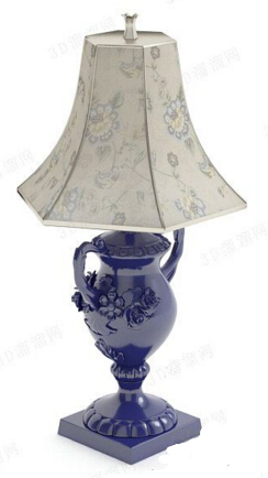 欧式蓝色花瓶台灯 3d模型