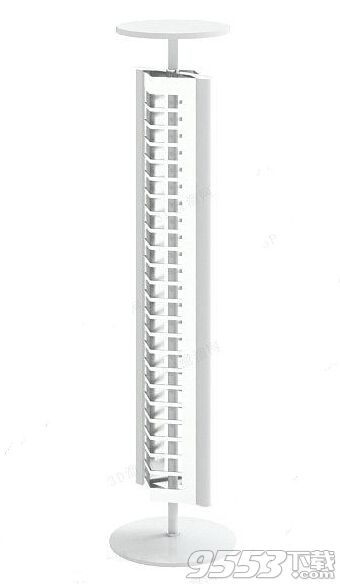 白色圆柱镂空落地灯 3d模型