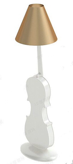 金色小提琴落地灯 3d模型