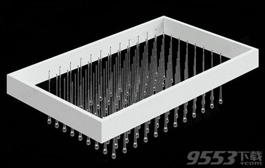 水晶圓柱吸頂燈 3d模型