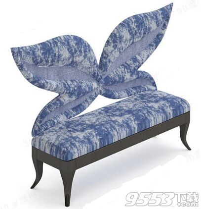 蓝色蝴蝶结休闲椅 3d模型