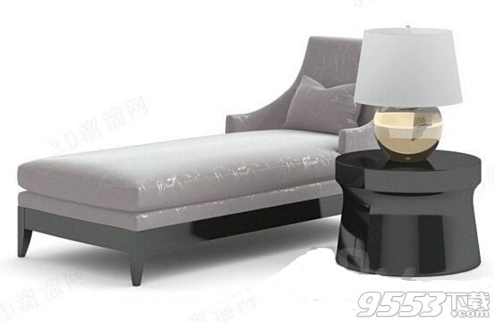 欧式灰色躺椅 3d模型
