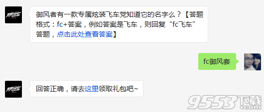 天天飛車御風者有一款專屬炫裝飛車黨知道它的名字么?