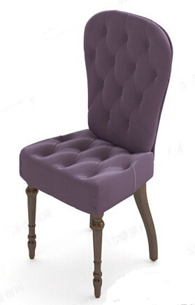 紫色固定四脚椅 3d模型
