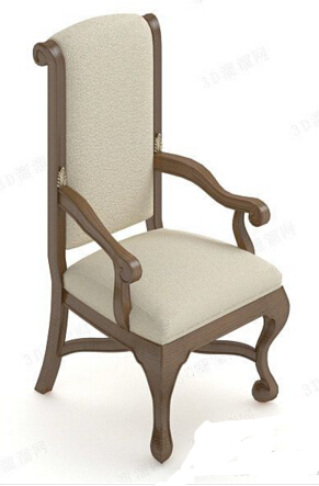 欧式高背扶手椅 3d模型