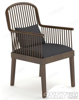 田园木制扶手椅 3d模型
