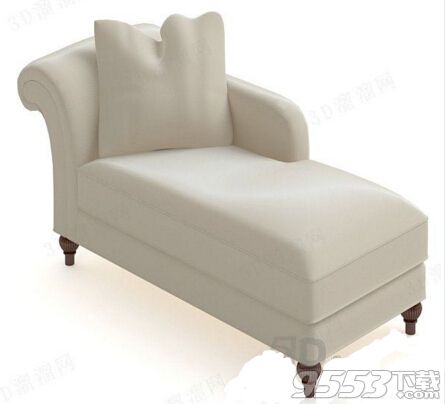 欧式白色贵妃椅 3d模型