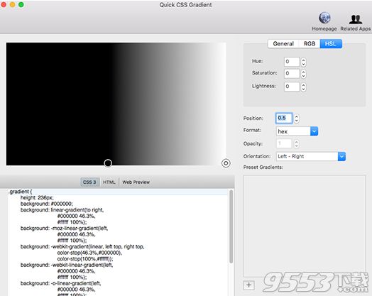 Quick CSS Gradient Mac版 