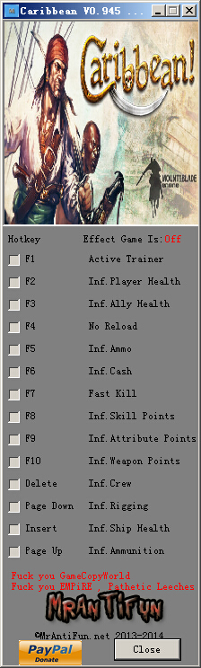加勒比修改器+13 MrAntiFun版