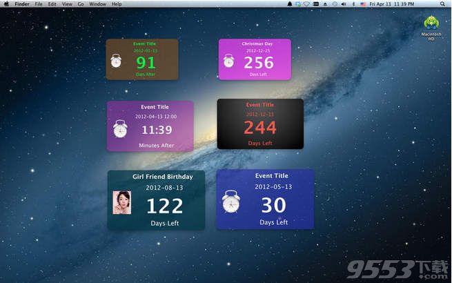 Countdown widget for Mac 