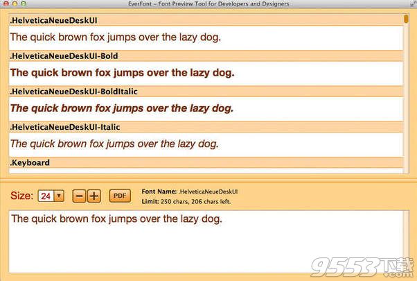 字体预览EverFont PRO for Mac 