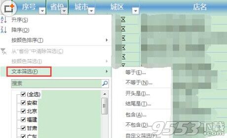 excel2013怎么进行文本筛选?excel文本筛选功能介绍