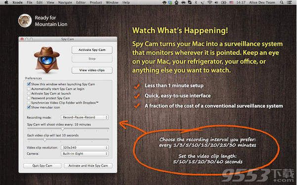 Spy Cam for mac(视频监控软件)