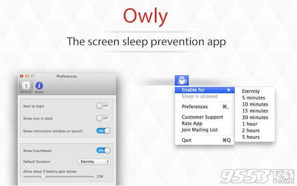 Owly for Mac(防止电脑休眠) 