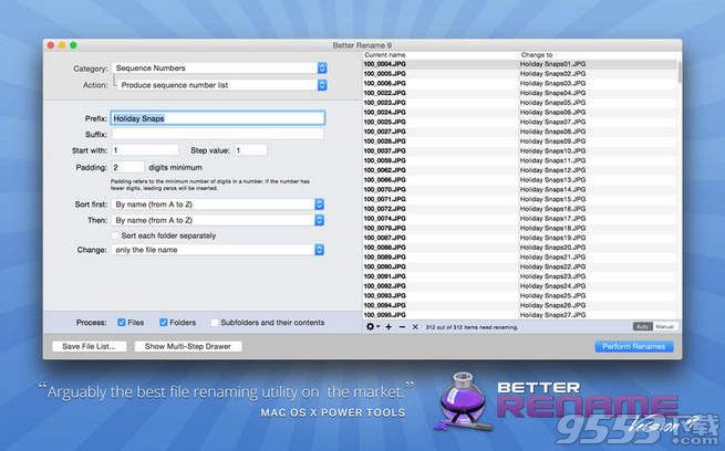 批量修改文件名Better Rename mac版