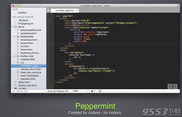 代码编辑器Peppermint Mac版