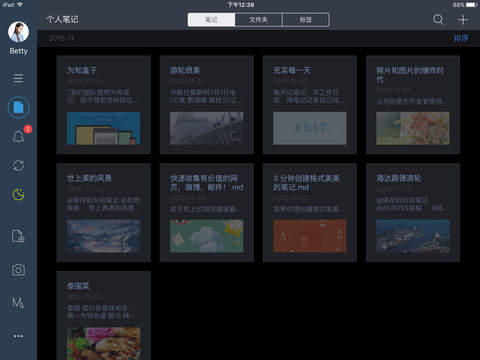 为知笔记iPad版截图1