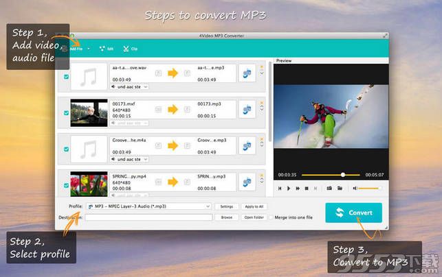 4Video MP3 Converter Mac版(音频格式转换器)