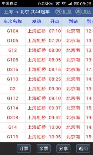 路路通列車時刻表安卓版截圖2