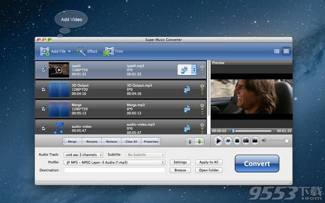 Super Music Converter for mac(视频格式转换)