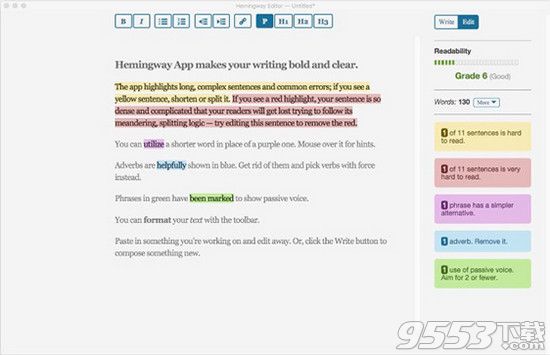 hemingway editor for Mac(写作软件)