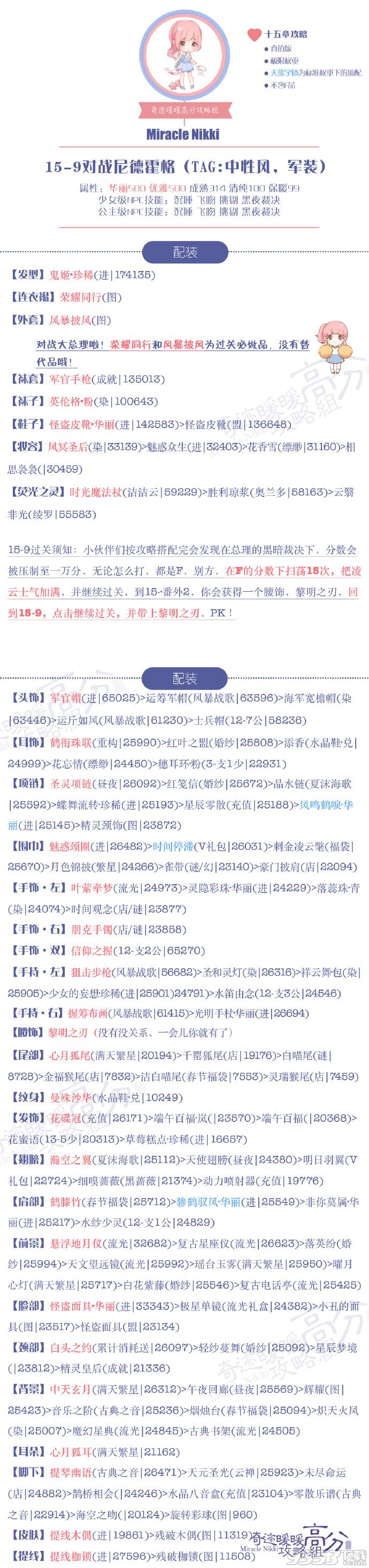 奇迹暖暖15-9公主级对战尼德霍格高分s   奇迹暖暖对战尼德霍格高分s怎么搭