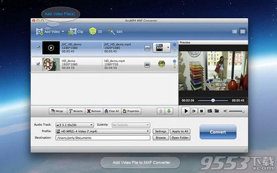 AnyMP4 MXF Converter Mac版(视频格式转换)