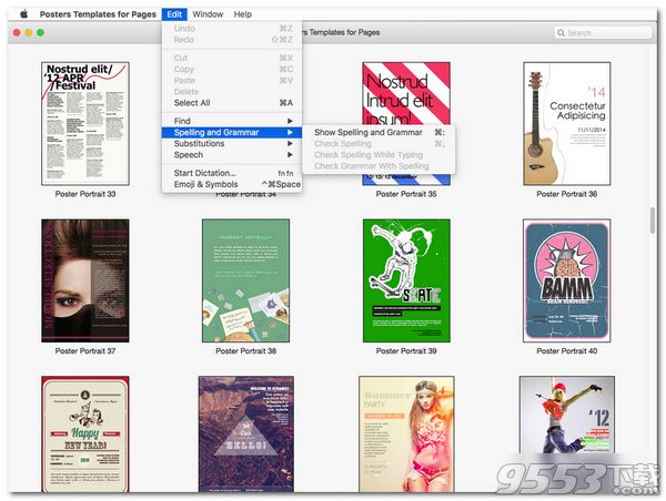 Posters Templates for Pages for Mac 破解版