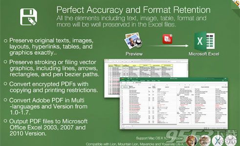 PDF to Excel Mac版