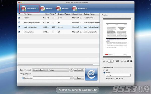 Super PDF to Excel Converter Mac版