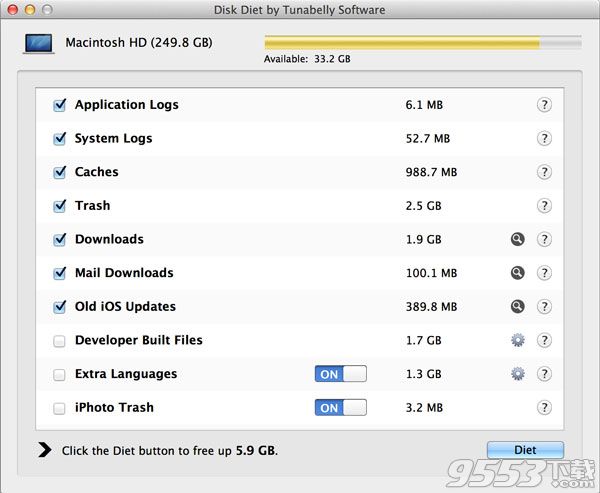 Disk Diet for mac
