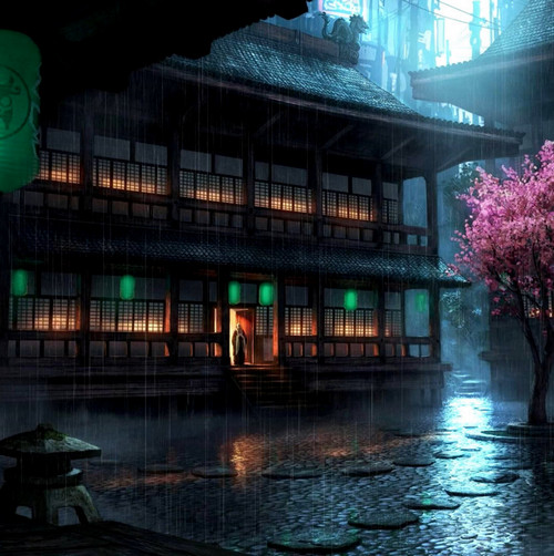 Wallpaper Engine Anime Backyard Rain动漫后院雨美丽60帧优雅壁纸