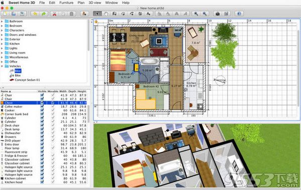 Sweet Home 3D for mac破解(室内设计软件)|甜