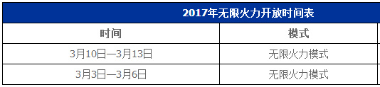 無限火力2017時間表 lol無限火力2017開放時間