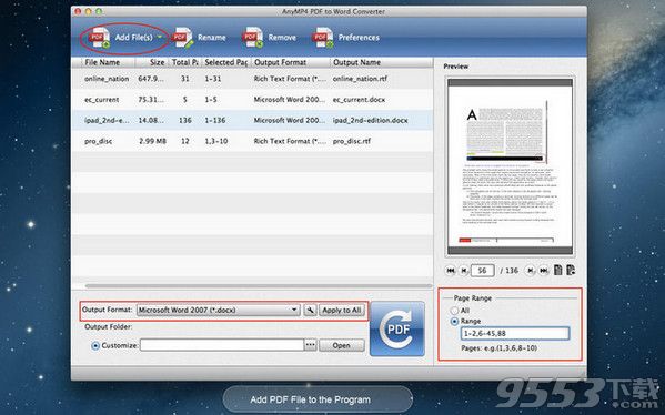 AnyMP4 PDF Converter for Word with OCR Mac版