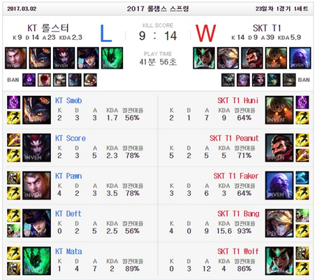 skt vs kt2017春季賽視頻回放