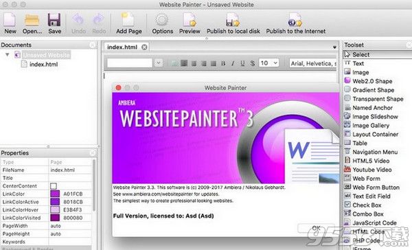 Ambiera WebsitePainter Mac破解版