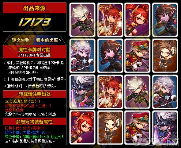 dnf魔性卡牌对对翻活动2017年5月11日答案 5.11魔性卡牌对对翻活动攻略