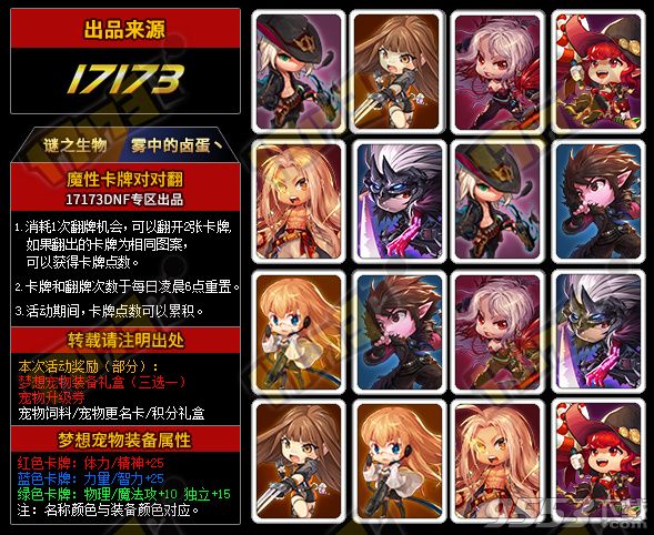 dnf魔性卡牌对对翻活动2017年5月13日答案 5.13魔性卡牌对对翻活动攻略