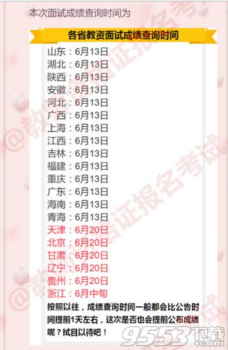 2017教师资格证面试成绩什么时候可以查询 2017教师资格证查询时间