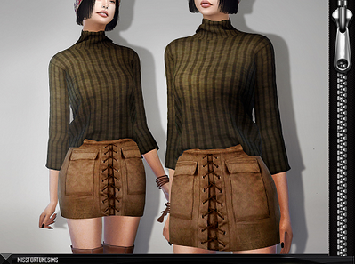 模拟人生4 v1.31的捆绳麻布短裙MOD