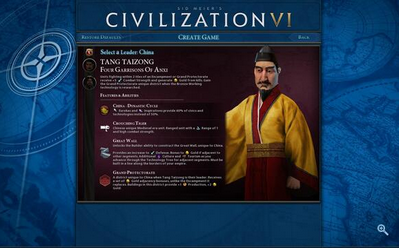 文明6 v1.0.0.167唐太宗领袖MOD