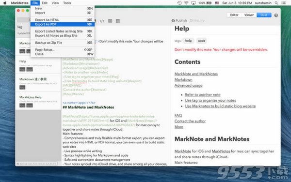 MarkNote Mac中文版