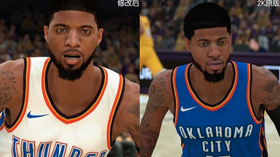 NBA2K18 雷霆队泡椒乔治身形面补发型MOD